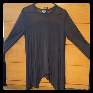 Mesh sleeve long sleeve shirt